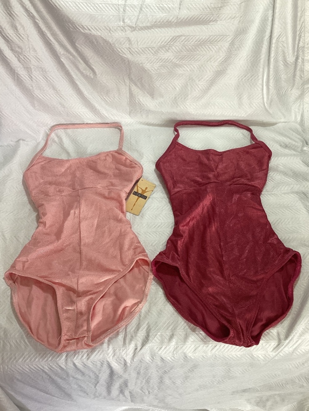 Harmonie Girls Leotard Halter Cami Leo XS Pink + Mauve (Set of 2) NEW